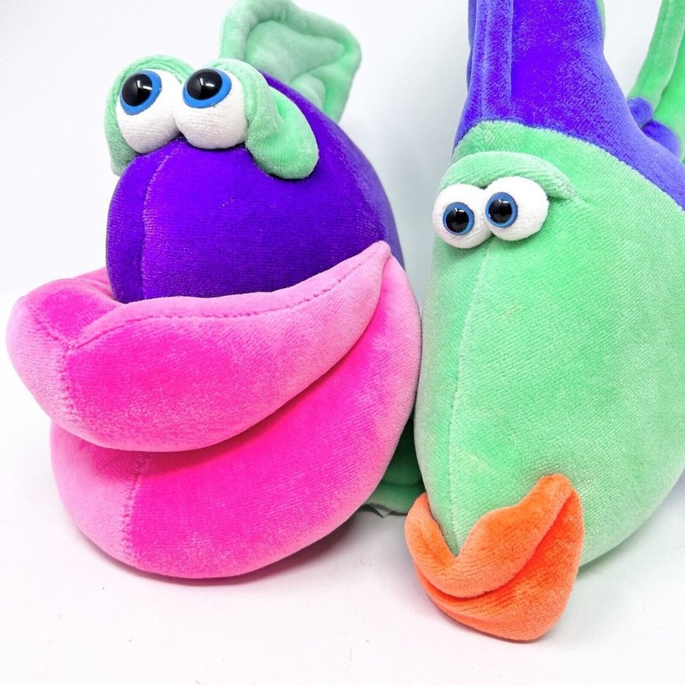 Funny Friends Plush Fish Jennifer Mazur Angel Fish & Lippe Mombo 12" Set Of 2